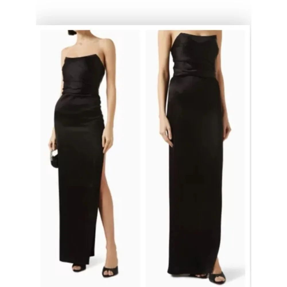 ALICE + OLIVIA Carlea Slit Maxi Dress in Satin $550